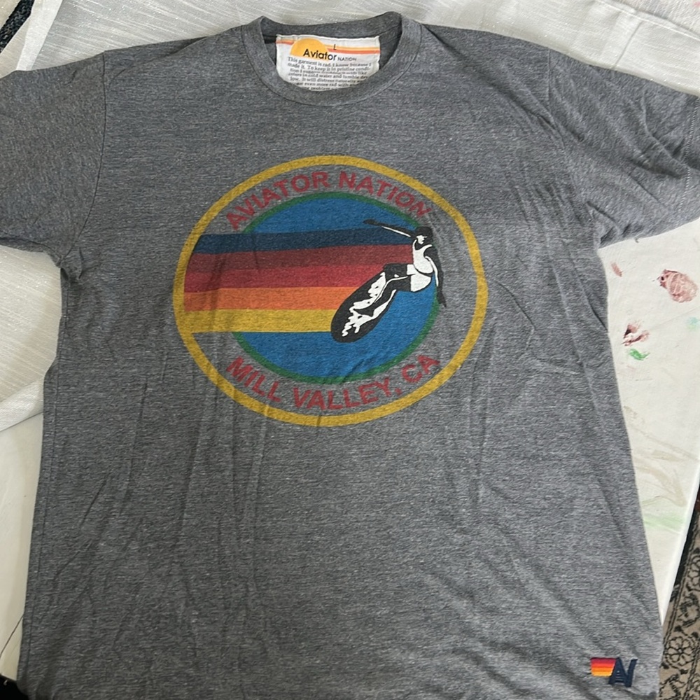 Aviator Nation Gray Graphic T-Shirt
